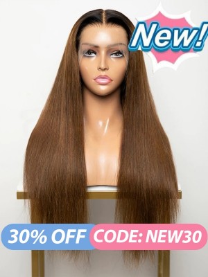 2025 Trends Haircuts For Long Straight Hair Brazilian Human Hair Ash Brown Ombre Hair Color Wig Natural Hairline Baby Hairs NEW10