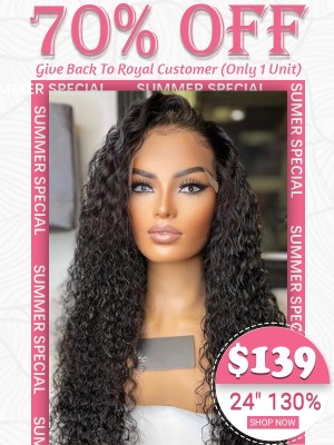Lwigs Flash Sale 100% Human Hair Curly Hairstyles 24 Inches 130% Density 13x4 Lace Front Wig For Black Women TS19