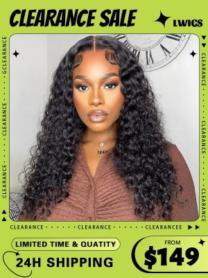 24H Shipping Clearance Sale Big Curly Brazilian Human Virgin Hair Undetectable HD Lace 13x6 Frontal Wig Curly Haircuts KC07