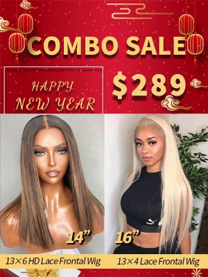 Lwigs Combo Sale Highlight Color Bob Wig & #613 Straight Lace Wigs NY110