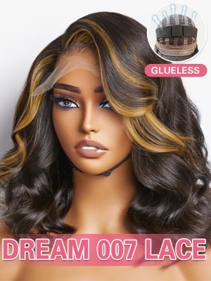 Lwigs New Arrivals Pre Plucked & Pre Bleached Knots 7x6 Dream 007 Lace Wig Quick & Easy Body Wave HIghlight Air Wig PR07