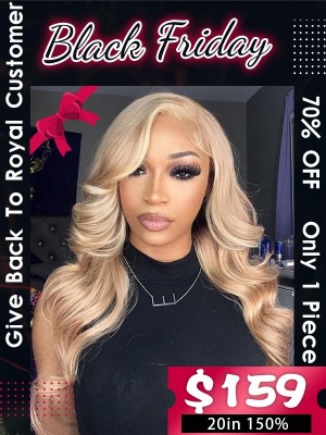 Lwigs Black Friday Special Side Part Invisible Knots Body Wave 20 Inches 150% Density HD 13x4 Lace Front Wigs BS11