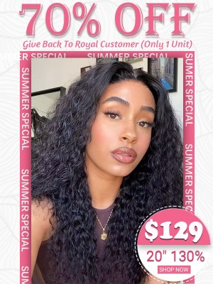 Lwigs Summer Special #1 Jet Black Color 20 Inches Curly Hairstyle Pre-plucked Natural Hairline 130% Density Full Lace Wigs TS13