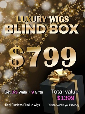 Lwigs $799 Luxury Surprise Mystery Box - 100% Human Hair Real HD Lace Wigs VALUE $1399 UD28