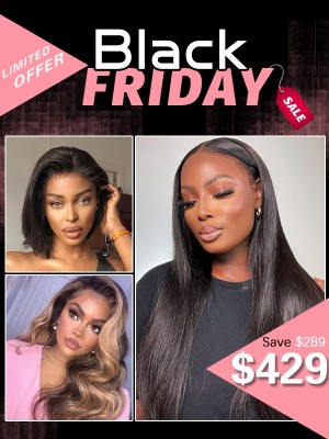 Lwigs Black Friday Deals Silky Straight Long Length Wigs And Highlight Color Body Wave Lace Closure Wig Bleached Knots BC08