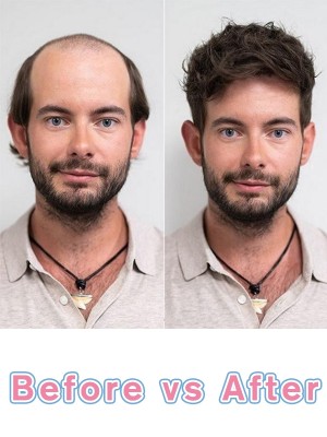 6 inch Men Toupee 100% Human Hair Wholesale Men Wig Hair Replacement 8x10 Silk Base Men Hairpieces Best Quality Topper TP01