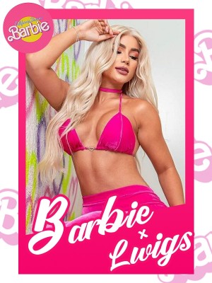 Lwigs Barbie Fashion Sale Human Hair Pink Girl Must Have Wavy Hairstyle Transparent HD Lace 13x4 Lace Front Wigs BA02