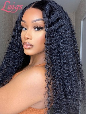 9A Grade Undetectable HD Lace Brazilian Virgin Hair Kinky Curly Human Hair Lace Front Wigs With Pre-Plucked Hairline Lwigs05