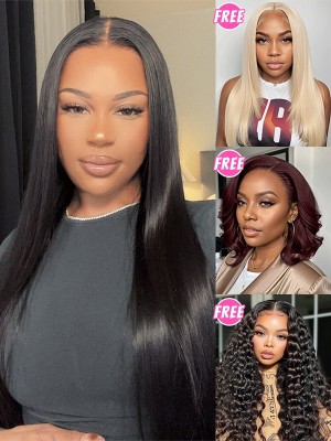 BUY 1 GET 1 EXTRA FREE WIG | Silky Straight 22 Inches Royal 007 Lace 8x6 Glueless Wear And Go Wig BG03