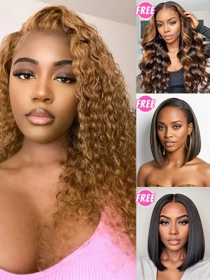 BUY 1 GET 1 EXTRA FREE WIG | Side Part 18 Inches Curly Hairstyle 8x6 Glueless Lace Wig Wear & Go BG01
