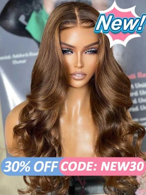 Lwigs New Arrivals Undetectable HD Dream Swiss Lace Brown Color 100% Virgin Human Hair Body Wave 360 Lace Wigs NEW34