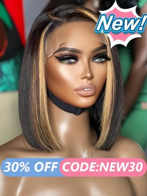 Lwigs New Arrivals Film HD Dream Lace Highlight Color Bob Hairstyles 360 Lace Wigs With Natural Hairline & Single Knots NEW58