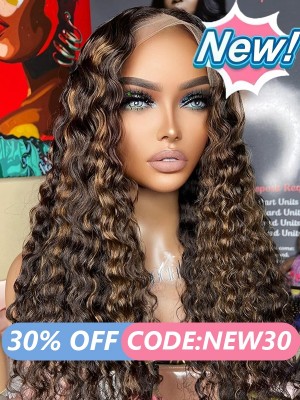 Lwigs New Arrivals Highlight Color Bleached Single Knots 100% Brazilian Human Hair 360 Lace Wigs Curly Hairstyels NEW56