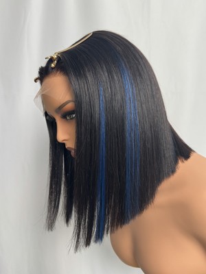 Lwigs New Arrivals Skinlike HD Lace Silky Straight Bob 12 Inch 200% Density Dress-up Highlight Color 5x5 Closure Wigs Lwigs720