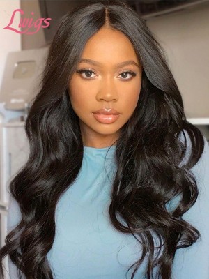 Body Wave Human Hair Natural Black Hair Wig Pre-plucked HD Full Lace Glueless Wigs With Baby Hair 150 Density Lwigs134