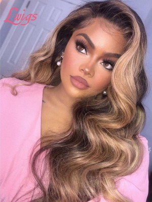 Brazilian Virgin Hair Wigs Undetectable HD Lace Wave 360 Lace Wigs With Bleached Knots Lwigs185