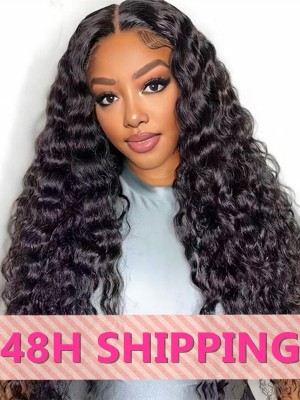 Lwigs 2025 Valentine's Day Sale 48H Shipping Pre-Plucked Natural Color 20 Inches 180% Density Deep Wave 360 HD Lace Wig NY06