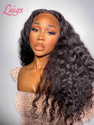 Deep Wave Lace Front Wig With U-part Front Brazilian Virgin Human Hair Wigs Swiss Lace With Pre-Plucked Hairline Lwigs140