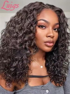 Deep Wave Pre Plucked Hairline Human Hair Wigs For Black Woman Brazilian Virgin Hair 13x6 Lace Front Wigs Lwigs137