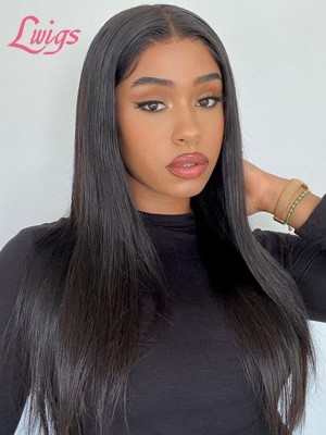 Free Shipping HD Lace Silky Straight Human Hair 180% Density Undetectable HD Lace Front Wig Pre-Plucked With Single Knots Lwigs08