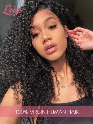 Free Shipping Kinky Curly Brazilian Human Hair Undetectable HD Lace Curly 360 Lace Wig With Baby Hair Lwigs191