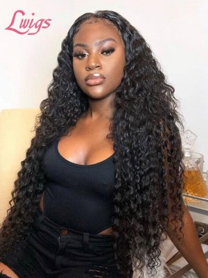 Bleached Knots Brazilian Virgin Human Hair Wigs Curly Pre-plucked HD Full Lace Wig With Baby Hair Lwigs12