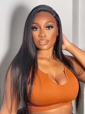 HD Lace 100% Brazilian Human Virgin Hair Natural Color Glueless Wig 5x5 Lace Closure Wig Silky Straight Lwigs418