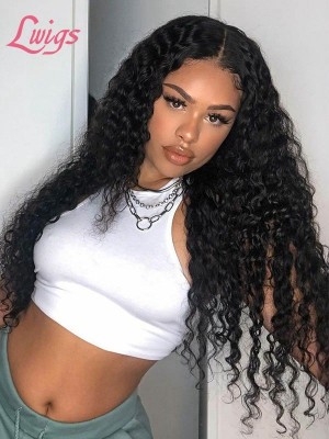 HD Lace No Part Curly Wig Pre-Plucked Hairline Brazilian Human Vigin Hair Deep Curly 5x5 Lace Closure Wigs for Black Women Lwigs257