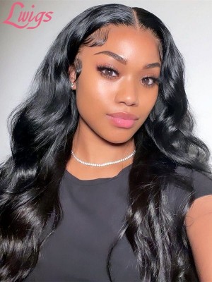 HD Lace Natural Pre-plucked Hairline 6" Deep Part Body Wave Brazilian Virgin Hair 13x6 Lace Front Wigs Lwigs179