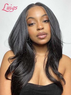 Hot Selling Virgin Human Hair Glueless Full Lace Wigs Bleached Knots Undetectable HD Lace Natural Wave With Plucked Hairline Lwigs23