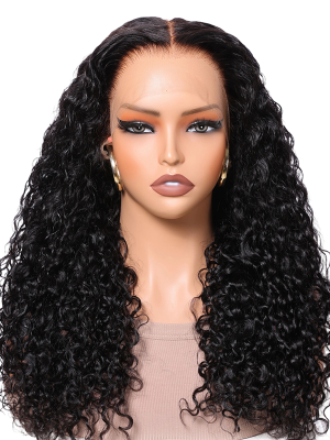 Lwigs Most-Fit Cap Super-thin Breathable HD Lace Water Wave Deep Parting 11x6 Lace Frontal Wigs UD07