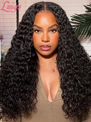 Loose Curly Virgin Human Hair Wigs For Black Women Middle Part HD Lace 13x6 Lace Front Wig Bleached knots Lwigs131