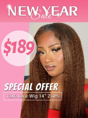 Lwigs 2023 Special Offer Ombre Color 250% Density Bleached Knots Brazilian Human Hair HD Kinky Straight 13x6 Lace Front Wig NY20