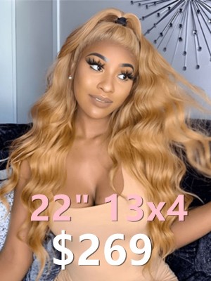 Lwigs 2025 Tax Refund Sale Pre-Plucked #30 Color 22 Inches 150% Density Body Wave 13x4 HD Lace Front Wig TAX101