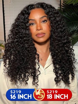 Lwigs Add Length Not Add Price Sale Undetectable HD Lace 16 inch & 18 Inch Human Hair Curly 360 Lace Wigs AD08