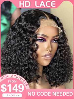 Lwigs Beginner Friendly Bleached Knots Virgin Human Hair 5x5 Closure Wigs Curly Hair Invisible HD Lace Wigs With Baby Hair NEW34