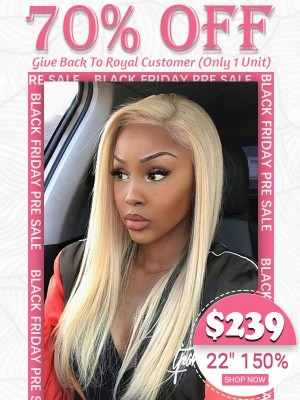 Lwigs Black Friday Presale 100 Human Hair Transparent Lace Frontal Wigs #613 Blonde Color Silky Straight Affordable 13x4 Front Wig SD16