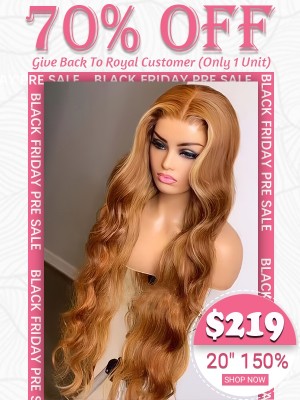 Lwigs Black Friday Special Price Blonde Human Hair 13x6 Brazilian Body Wave Lace Front Wig Highlight Color Hairstyle Bleached Knots SD03