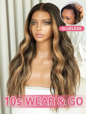 Lwigs Glueless Wigs Wavy 8x6 HIghlight Color Dream 007 Lace 100% Human Hair Wig LWX03