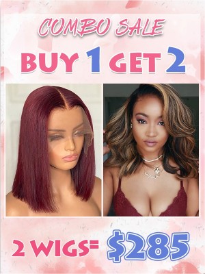 Lwigs Lace Wig With Baby Hair Closure Wig 4x4 Pre Plucked Undetectable Lace Closure #99J Colored Wigs Human Hair Combo Sale CS06