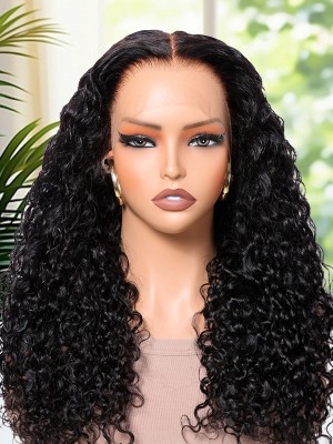Lwigs Most-Fit Cap Super-thin Breathable HD Lace Water Wave Deep Parting 11x6 Skinlike HD Lace Frontal Wigs UD07