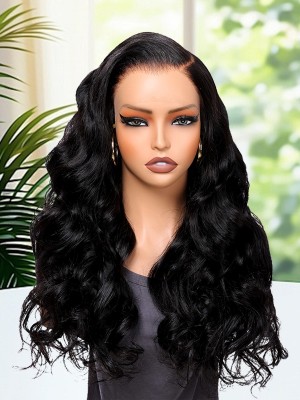 Lwigs Most-Fit Cap Wear-go Skinlike 11x6 HD Lace Frontal Wigs Body Wave Pre-plucked Natural Hairline Free Part Wigs UD06
