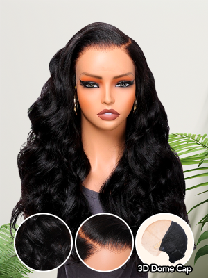 Lwigs Most-Fit Cap Wear-go Skinlike 11x6 HD Lace Frontal Wigs Body Wave Pre-plucked Natural Hairline Free Part Wigs UD06