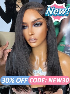 Lwigs New Arrivals 2024 Hot Style Silk Straight With Layered Pre Plucked Natural Hairline Side Part 360 HD Lace Wig NEW27