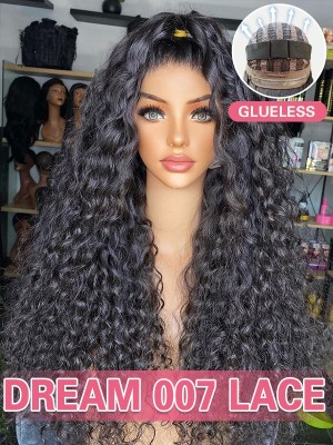 Lwigs New Arrivals Beginner Friendly Dream 007 Lace Curly Wear Go Wigs Advanced Pre-Bleached Knots 7x6 Glueless Lace Wig PR12