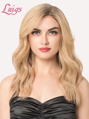 Lwigs New Arrivals Custom Style Toppee 7"x8" Courtney With Curtain Bangs Mono Part Left Part Remy Human Hair Topper TOP04