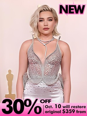 Lwigs New Arrivals Florence Pugh Same Short Wavy Bob Style Side Part Dark Roots Ombre Color 13x6 HD Lace Front Wig STAR02