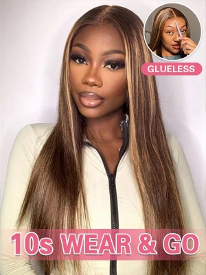 Lwigs New Arrivals Glueless Wig Silky Straight Blonde Highlight Color Pre Plucked 007 Dream Lace 8x6 Ready To Go Lace Wigs PR19