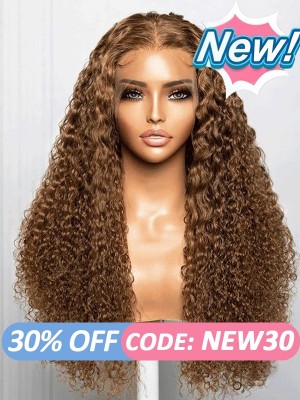 Lwigs New Arrivials Brown Hair Color Pre-plucked Clean Hairline Curly Hairstyles 360 HD Clear Swiss Lace Wigs NEW39