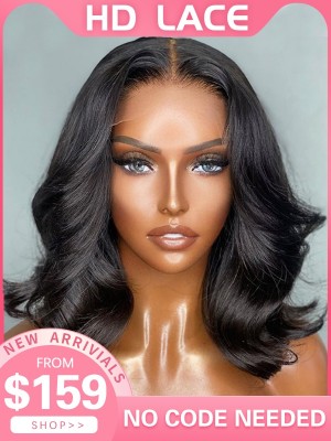 Lwigs New Arrivials HD Lace Closure Wig Bleached Knots 180% Density Body Wave Pre Plucked Natural Hairline 5x5 Closure Wigs NEW28